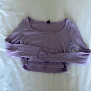Purple long sleeve crop top from SheIn